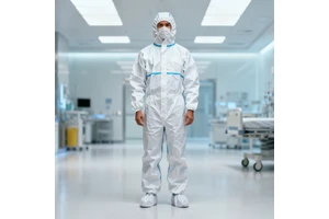En 13034 Dustproof Non Woven Type 5 6 Disposable Hazmat Suit Ppe Kits Protective Coverall Disposable Protective Overall