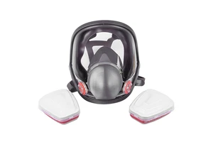 Cheap Price Full Facepiece Reusable Silicone Double Filter Replaceable Filter CE Certified Antigas Respirator Dark Blue Mask