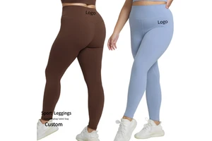 Women's Plus Size High Waist Yoga Leggings Naked Feel Buttery Soft Pilates Fitness Leggings Quick Dry Sports Pants