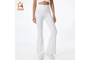 Wholesale Custom Logo Womens Flare Yoga Pants High Waist Bootcut Leggings Bell Bottom Gym Fitness Activewear Yoga Flare Leggings