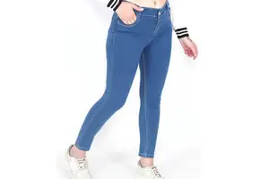 High Quality Mid Waist Regular Fit Denim Pants Ankle-Length Women's Leopard Print Casual Embroidery with Custom Logo