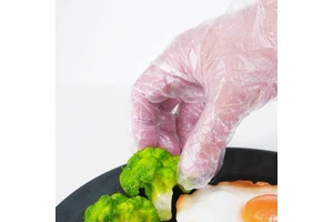 Wholesale Disposable Transparent PE Gloves Waterproof Smooth Texture Medium Thickness Kitchen Food Safety Gloves for Household