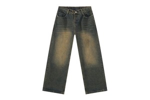 Premium Mens Dark Denim Solid Women Men's Cotton Baggy 28-40 Size High Waist Straight Leg Jeans