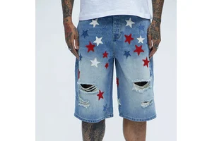 2026 Latest Selling Men Denim Shorts Slim Fit Quick Dry Casual 100% Cotton Elastic Waist Sporty Style with Reasonable Price Sale
