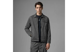 OEM Custom Denim Jacket Men's Vintage Washed Lapel Collar Zip up Outerwear Multi Pocket Long Sleeve Casual Streetwear Jacket