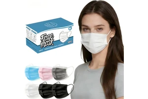 Disposable Protective Face Masks 50 pcs 3 Ply Blue Breathable Masks with Flexible Nose Bridge for Everyday Protection