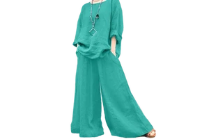 Spring Autumn Women's Plus-size Casual Fashion Suit Solid Color Polyester Cotton Eco-Friendly Breathable Ankle Long Sleeve