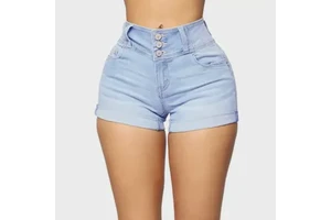 Women's Solid Skinny Denim Shorts Tight Fit Five-Pocket Fashion Jean Shorts Custom Denim Summer Casual Shorts