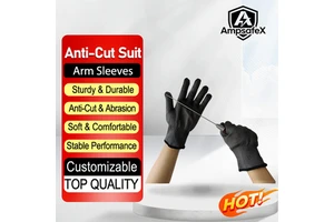 AmpsafeX Customizable Cut-Resistant Work Gloves | HPPE Material Anti-Slip Durable 26cm Length | High Performance Kitchen Safety