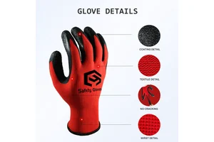 CY Competitive Price Customization Supported Crinkle Latex Coated Safety Gloves Construction Mechanic Work Gloves On Hot Sale