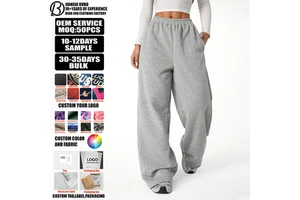 Heavy Fabric Sweatpants Joggers Winter Women's Workout Wide Leg Pants Jogging Oversize Trousers Sports Warm Pants