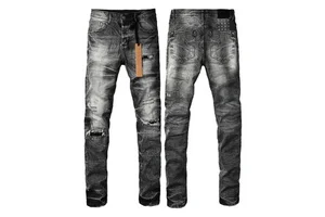AAA Quality Ripped Mens Jeans Slim Fit Bolt Thunder Jeans Streetwear Pour Hommes Men's Designer Jeans