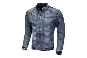 Men Denim Jacket / Winter Men's Jeans 2023 / Customize Jacket Print New Fashion Long Sleeve for Men Stand Denim Fabric Woven