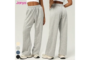 Janya Women's Yoga Clothes Casual Fitness Sweatpants High Waist Drawstring Straight Leg Loose Fit Flat Front Sports Sweatpants