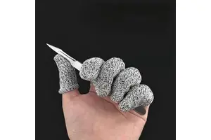5-Level HPPE Anti-Cut Finger Gloves-Industrial Labor Protective Finger Cots Textured Full Surface Anti-Slip Breathable