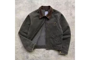Custom Streetwear Vintage Washed Hooded Denim Jacket Breathable Waterproof Eco-Friendly Plus Size Zip-Up Men's