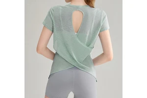 Moisture Wicking Short Sleeved Yoga Top