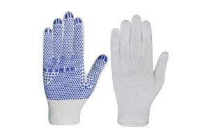 35-75g/pair Blue Single/Bouble PVC Dotted Gloves Anti-cut Anti-static Anti-Slip Cotton Knitted Safety Work Protective Gloves