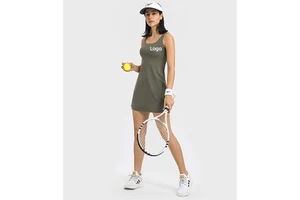 Custom Women's Outdoor Running Sports Dance Dress Short Jumpsuit Lined Tennis Dress Shorts Hidden Pocket New Adult Age Group