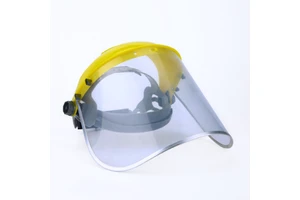 CE Standard Safety Mask PC clear Plastic Face Shield with 8"*15.5"*1mm Protecting Screen and Aluminum Edge