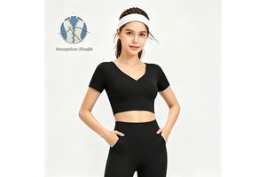 Women's Short-Sleeve Sports Top, Slimming Fit, Quick-Drying, Summer Thin Short-Sleeve Casual Yoga Wear