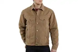 Custom Men's Denim Jackets and Jeans Sets Long Distressed Selvedge Waxed Pearl Hoodie Styles Plain Dyed Techniques