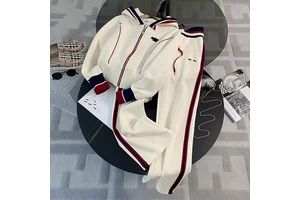 High-end Design Casual Women's Suit Spring and Autumn Casual Fashion Sports Hoodie Wide Leg Pants Suit 2 Sets