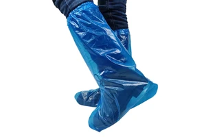 High Quality Customized Plastic Shoe Cover Non Skid Disposable All Round Long Waterproof Boot Shoes Cover