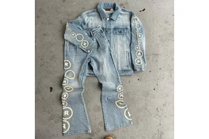 2026 New Fashion Women's Denim Set Casual Streetwear Wash Jacket and Jeans Two Piece Cowboy Suit