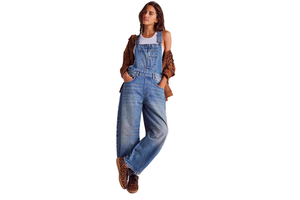 Women Vintage Blue Denim Loose Mid Waist Casual Stylish Comfortable Durable Breathable Jump Suit Custom Logo