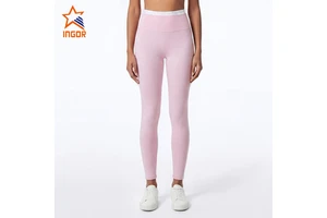 Wholesale Custom Logo Womens High Waist Leggings Nylon Spandex Squat Proof Yoga Pants Gym Fitness Activewear Women Leggings