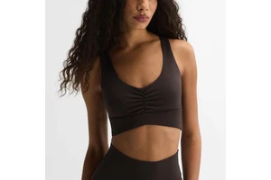 New Arrivals Women Breathable Front Ruched Tank Top Quick Dry Second Skin Solid Workout Wear Loaded Yoga Racer Back Sports Bras