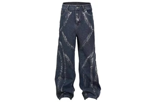 Men's Street Artisan Heavy Duty Restored Denim Plus-size Jeans 100% Cotton Plus Size Straight Leg Jeans