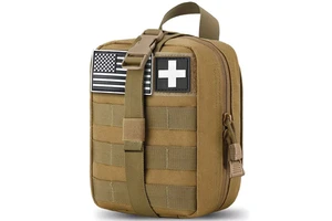 2025 High Quality Tan 900D Waterproof Nylon Rip-Away Tactical Frist-Aid IFAK Trauma Kit Pouch