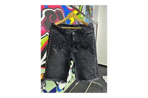 Summer Trend Breathable High Street Style Men's Denim Shorts Embroidered High Waist Sun Faded Vintage Casual