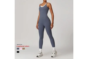 European and American One-piece Sling Sports Jumpsuit Yoga Clothes Outdoor Fitness One-piece