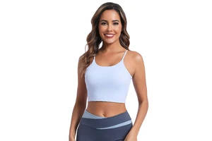 New Arrival Women Breathable Lightweight High Support Comfortable Wrinkle Sports Bra Crisscross Straps for Yoga