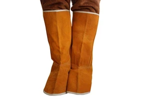 Premium Quality JNM SAFETY JNM-4093 Cowhide Split Leather Shoe Covers Welding Spats Elastic Closure Heavy Duty Flame Retardant