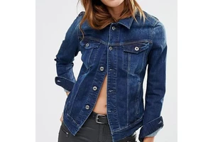 Lightweight Women's Cropped Denim Jeans Jacket Made With Cotton Casual Turn Down Collar For Denim Jacket Women
