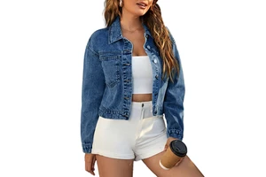 2025 High Quality Women Jean Jackets and Coats Hole-wish Short Denim Jacket