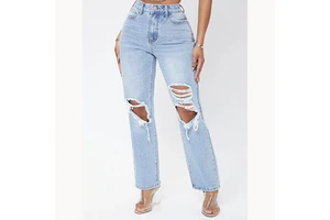 New Design Hip Lifting High-End Custom Fashionable Basic Casual Pencil Denim Pant Boyfriend Jeans for Women