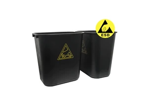 ALLESD 35L PP Plastic Square Antistatic Waste Bin ESD Electrostatic Cleanroom Tool Box Trash Can for Safety Area