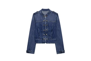 SHENZHU 2026 Women's Summer New Arrival Retro Fashion Casual Slim Fit Strapless Button-Down Denim Jacket 6929073
