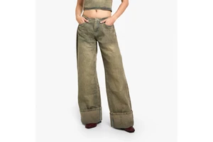 Top Quality Trendy Women's Casual Denim Pants Mid Rise Straight Leg High Loose Denim Jeans Breathable Solid Waist for Women
