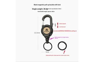 Outdoor Tactical Stainless Steel Telescopic Buckle Wire Rope Multifunctional Keychain Camping High Rebound Anti-lost Easy Pull