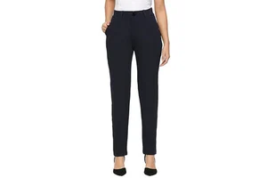 Wholesale Women's Winter Mid Elastic Waist Canvas Solid Color Straight Trouser Flat Front Windproof Breathable Eco-Friendly