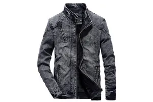 Jean Coats Button Pocket Men's Denim Jacket Autumn Winter Oversize High Street Customized Colors Logo High Quality Breathable