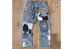 Men's Mid Waist Casual Straight Denim Pants Multi-colored Distressed Snow Wash Eco-Friendly Color Fade Proof Autumn Winter