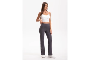 Solid Color High Waist Yoga Pants Large Side Pockets Hip Lifting Slimming Elastic Four-Way Stretch Eco-Friendly Full-Length