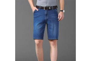 High Quality Men's Custom Color Denim Shorts Breathable Comfortable Casual Style Straight Knitted Eco-Friendly Light Washed